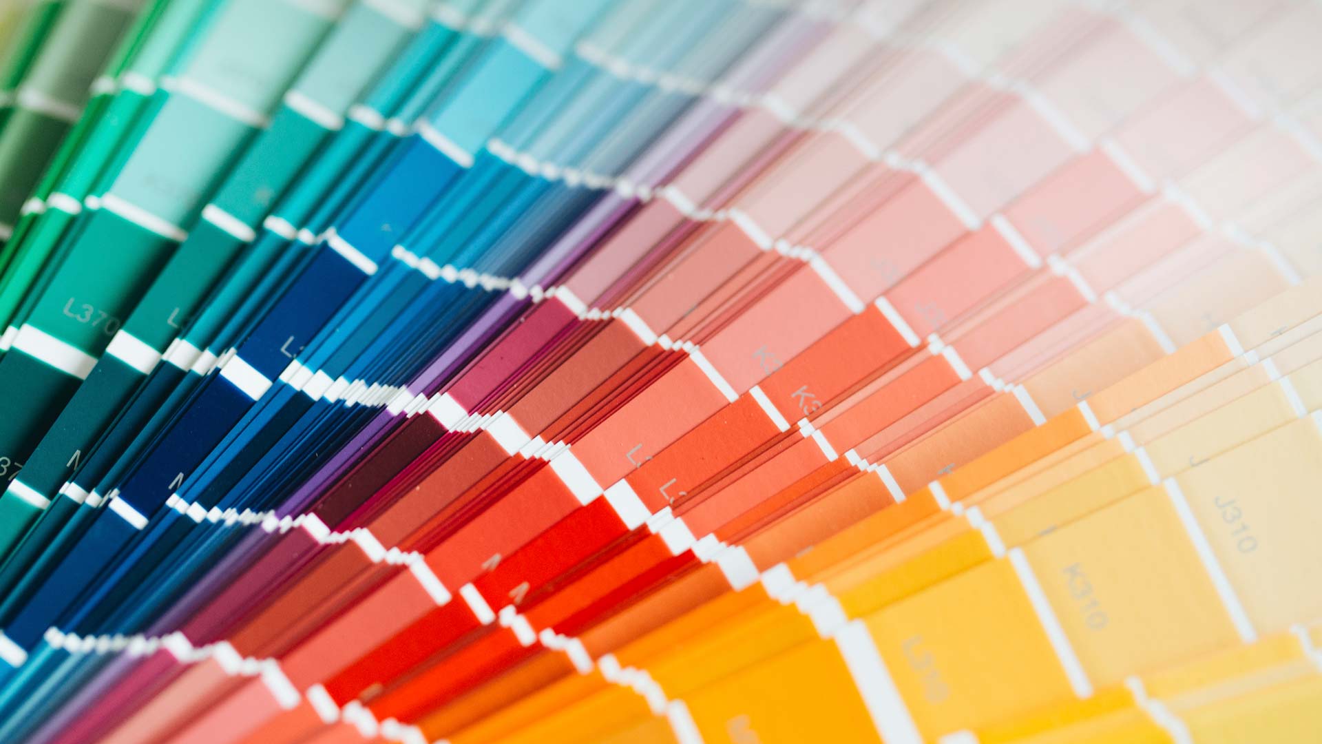 Colour swatches of paint colours we offer